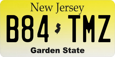 NJ license plate B84TMZ