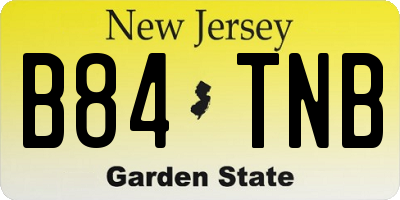 NJ license plate B84TNB