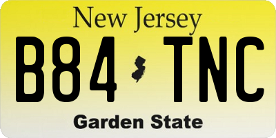 NJ license plate B84TNC
