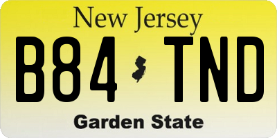 NJ license plate B84TND