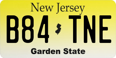 NJ license plate B84TNE