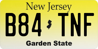 NJ license plate B84TNF