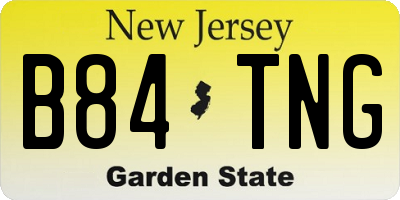 NJ license plate B84TNG