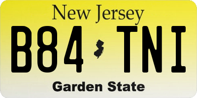 NJ license plate B84TNI