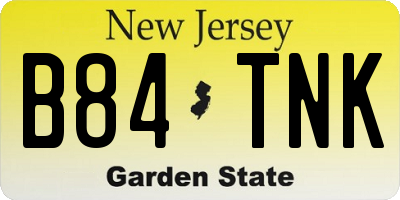 NJ license plate B84TNK