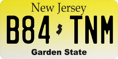 NJ license plate B84TNM