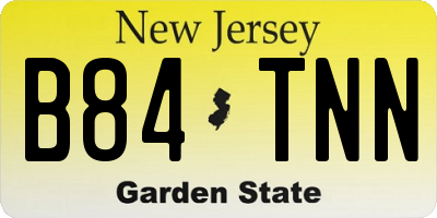 NJ license plate B84TNN