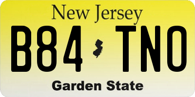 NJ license plate B84TNO
