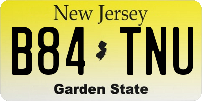 NJ license plate B84TNU