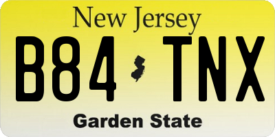 NJ license plate B84TNX