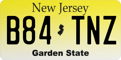 NJ license plate B84TNZ