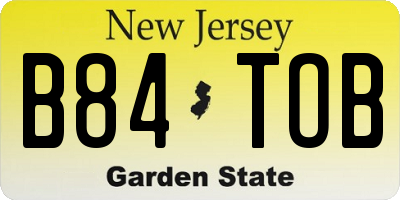 NJ license plate B84TOB