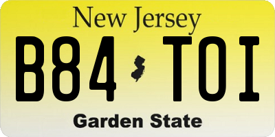 NJ license plate B84TOI