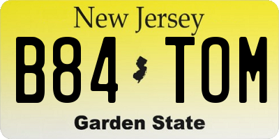NJ license plate B84TOM