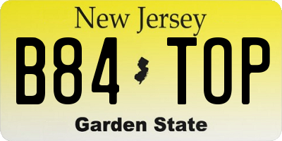 NJ license plate B84TOP