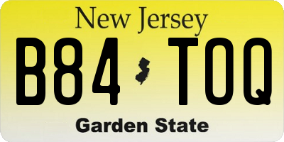 NJ license plate B84TOQ