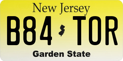 NJ license plate B84TOR