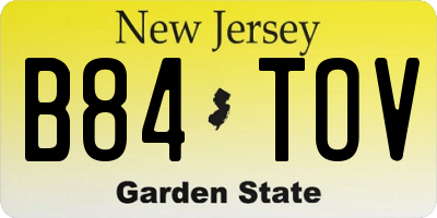 NJ license plate B84TOV