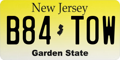 NJ license plate B84TOW