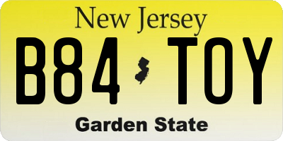 NJ license plate B84TOY