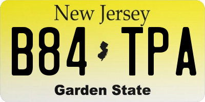 NJ license plate B84TPA