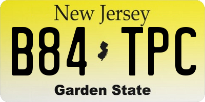 NJ license plate B84TPC