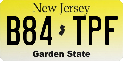 NJ license plate B84TPF