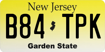 NJ license plate B84TPK