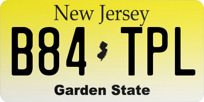 NJ license plate B84TPL
