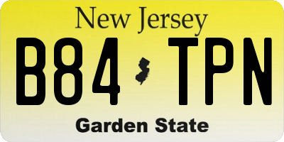 NJ license plate B84TPN
