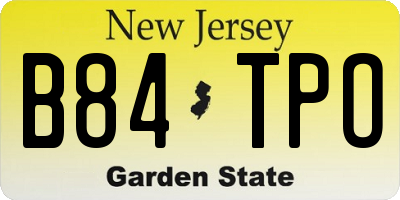 NJ license plate B84TPO