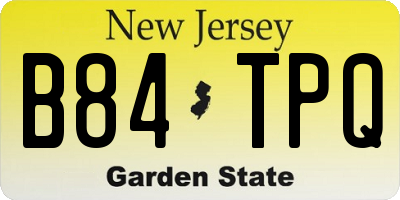 NJ license plate B84TPQ