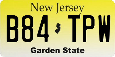 NJ license plate B84TPW
