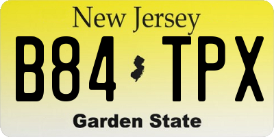 NJ license plate B84TPX