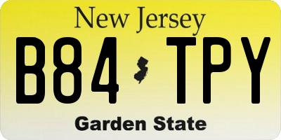 NJ license plate B84TPY