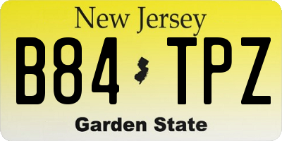 NJ license plate B84TPZ