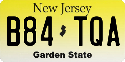 NJ license plate B84TQA