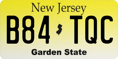 NJ license plate B84TQC