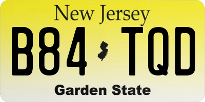 NJ license plate B84TQD