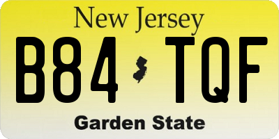 NJ license plate B84TQF