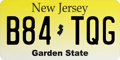 NJ license plate B84TQG