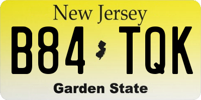NJ license plate B84TQK