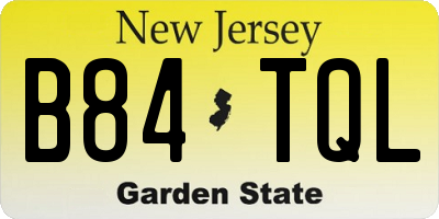 NJ license plate B84TQL