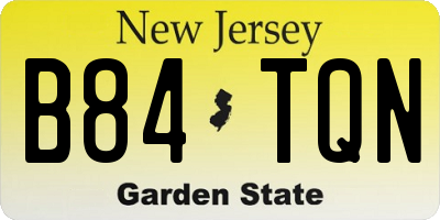 NJ license plate B84TQN