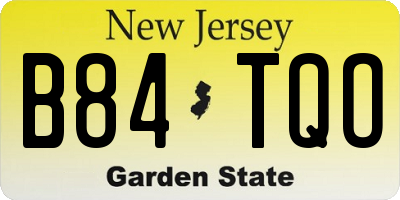 NJ license plate B84TQO