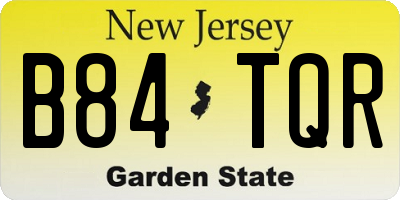 NJ license plate B84TQR