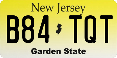 NJ license plate B84TQT
