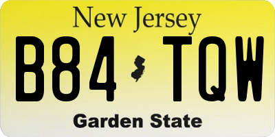 NJ license plate B84TQW