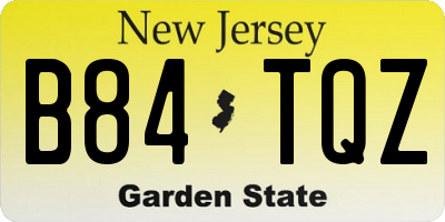 NJ license plate B84TQZ