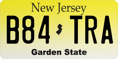 NJ license plate B84TRA